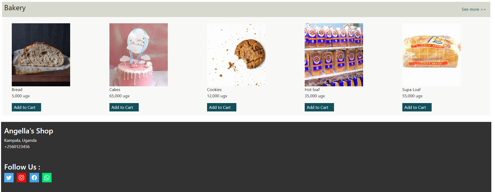 e-commerce application screenshot