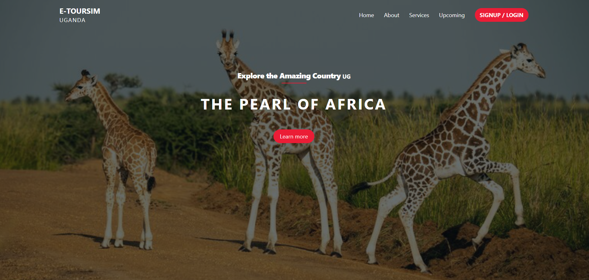 E-Tourism Uganda application screenshot